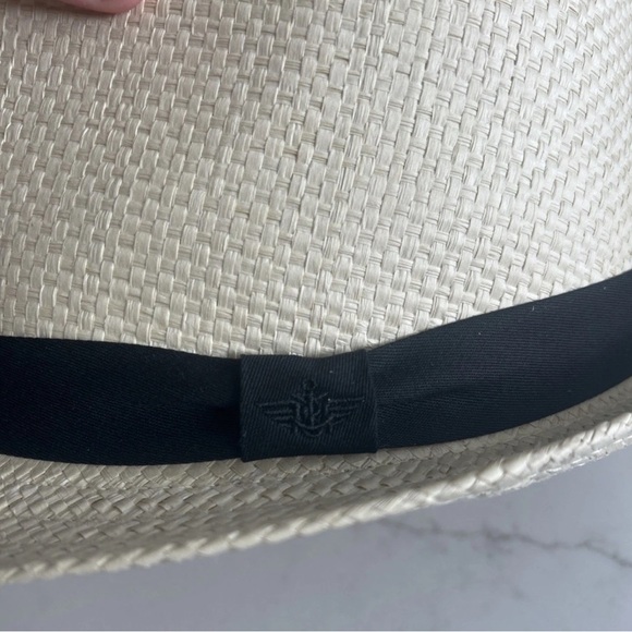 Dockers Straw Fedora Hat Men's Small/Medium Tan Hat With Black Bands - Picture 5 of 6